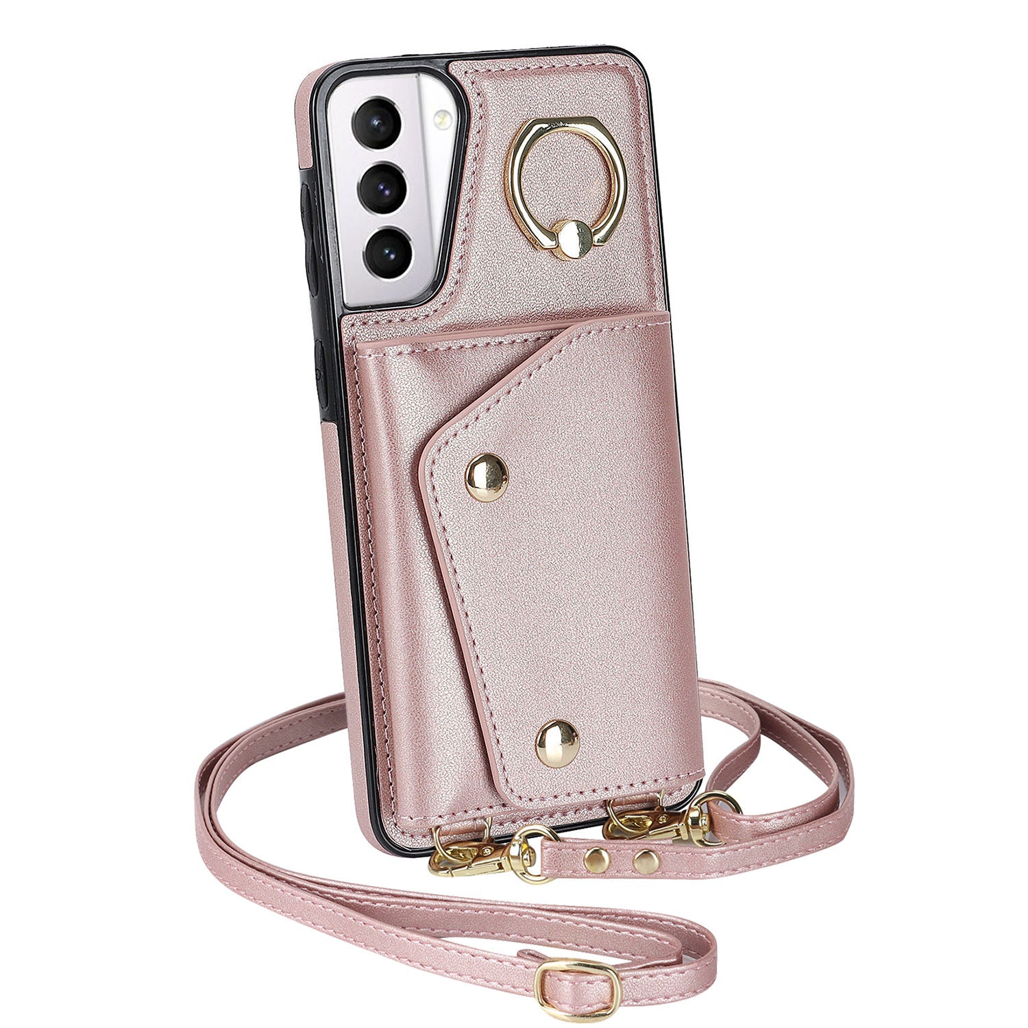 For Samsung Galaxy S21 4G / 5G Kickstand Case Zipper Wallet PU Leather Coated TPU Crossbody Phone Cover For Samsung Galaxy S21 4G / 5G Kickstand Case Zipper Wallet PU Leather Coated TPU Crossbody Phone Cover